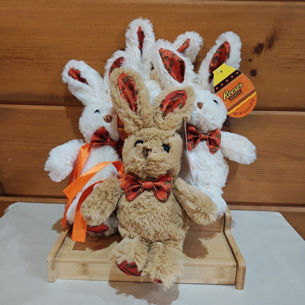 Set‎ of 4 GALERIE Reeses's BUNNY Plush STUFFED ANIMAL 6" Gallerie NWT E22